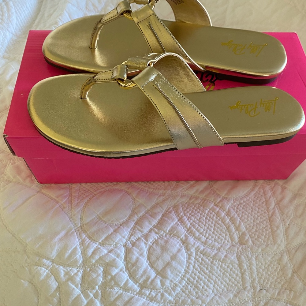 Lilly Pulitzer Metallic Gold Sandals